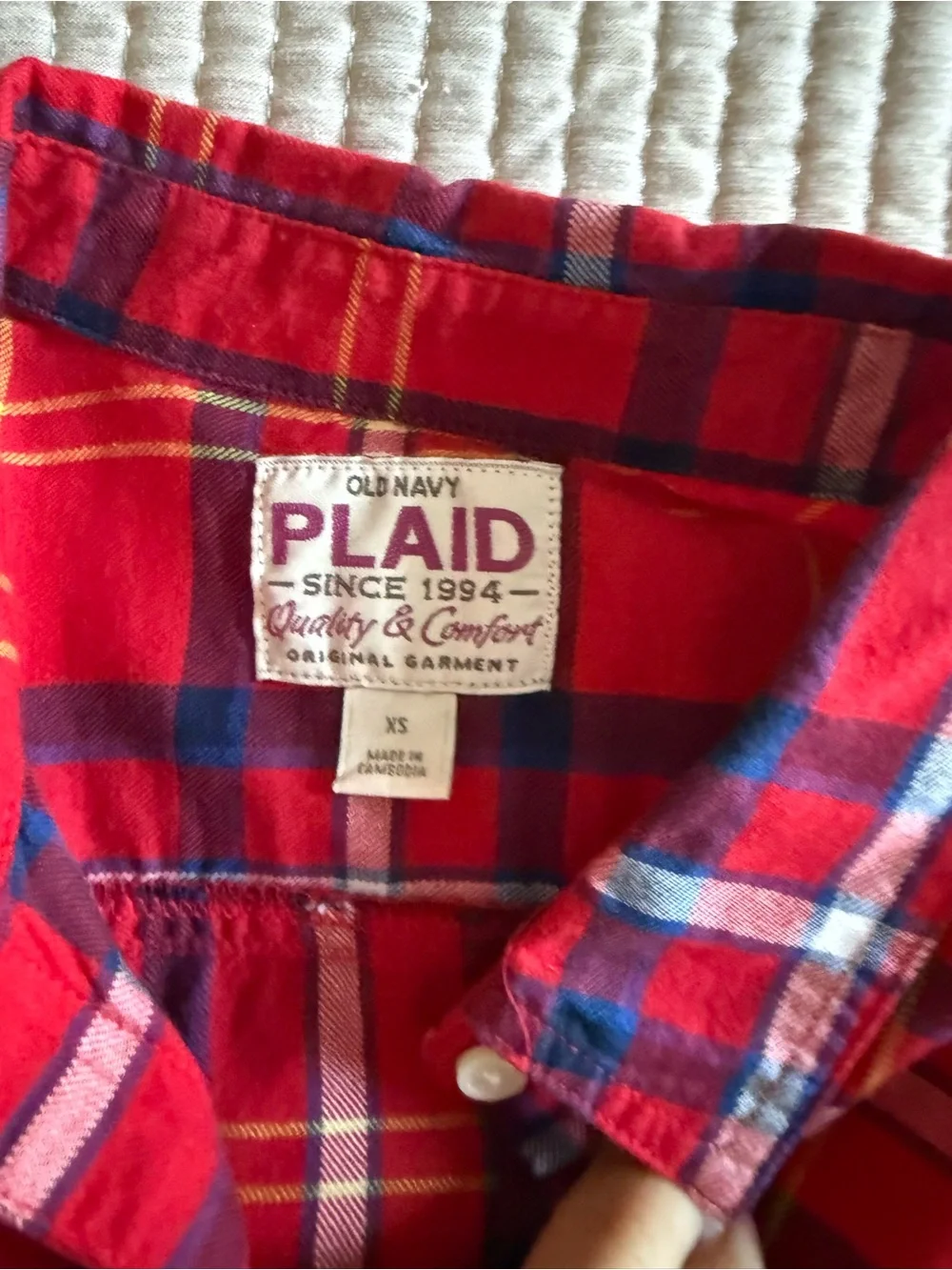 Old Navy Red Plaid Button-Down Shirt for Kids